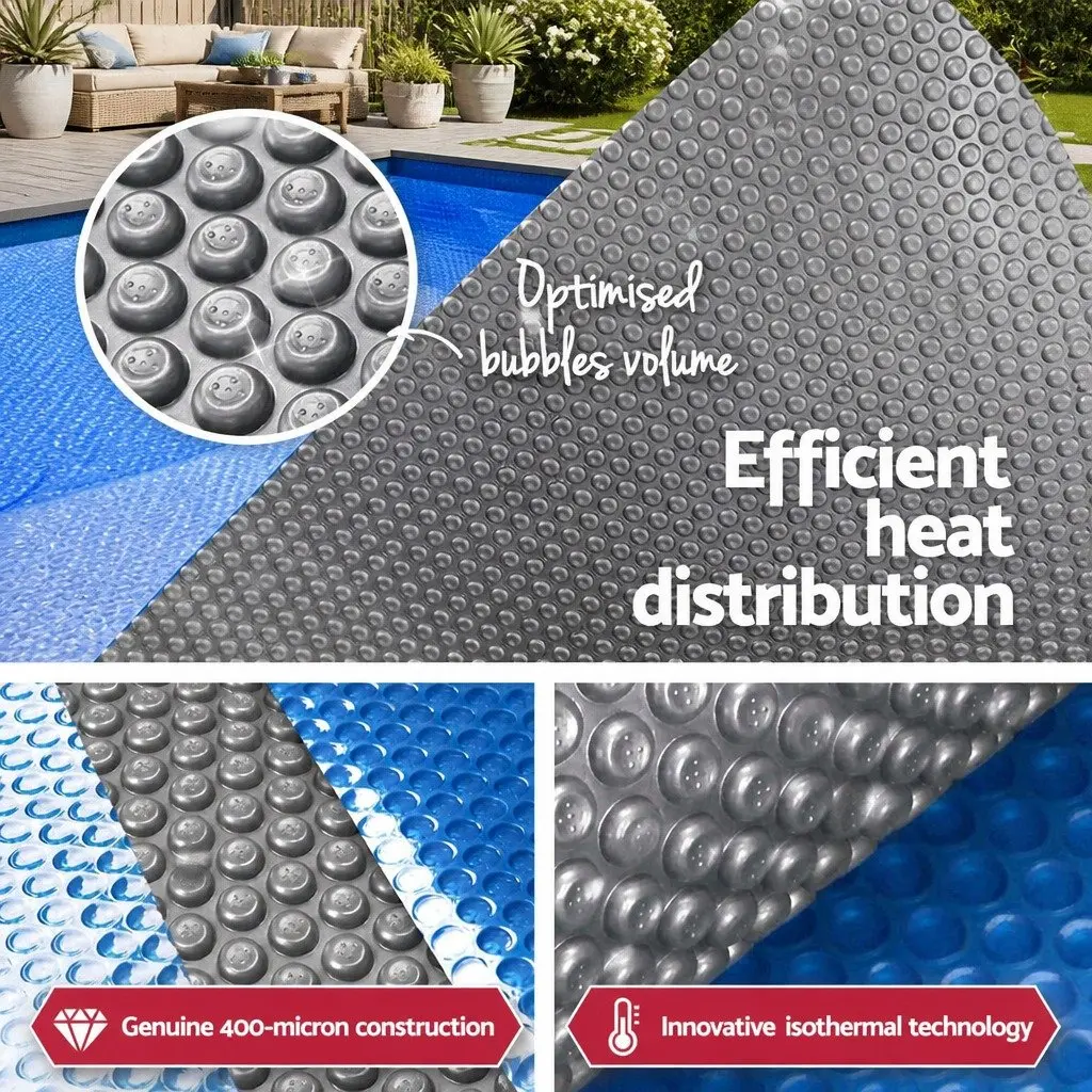Pool Solar Blanket Cover 11m x 4.8m Blue Silver Isothermal Heat Trap 500 Micron