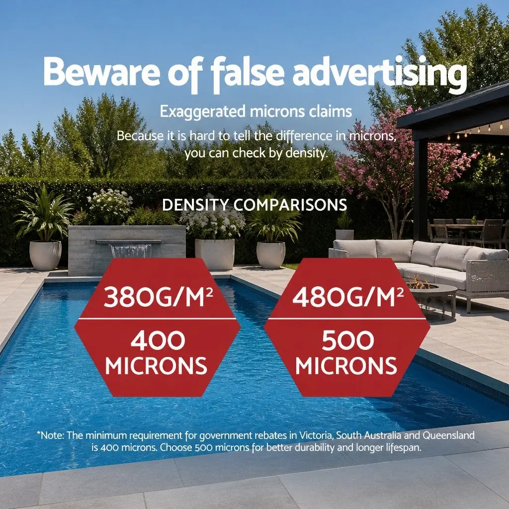 Solar Pool Cover 11x4.8m 500 Micron Blue Heat Retention Swimming Blanket