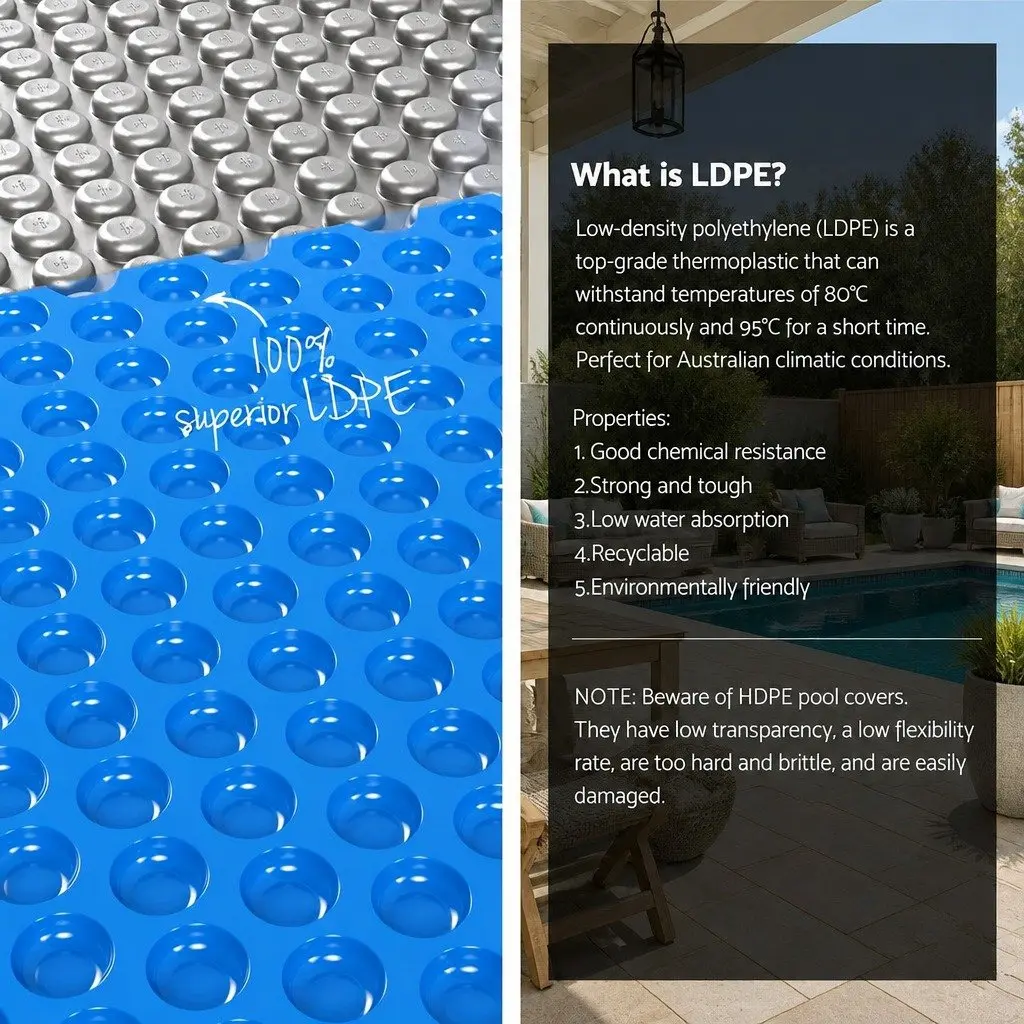 Pool Cover 11m x 6.2m Solar Blanket 600 Micron with Aluminium Roller 6.55m