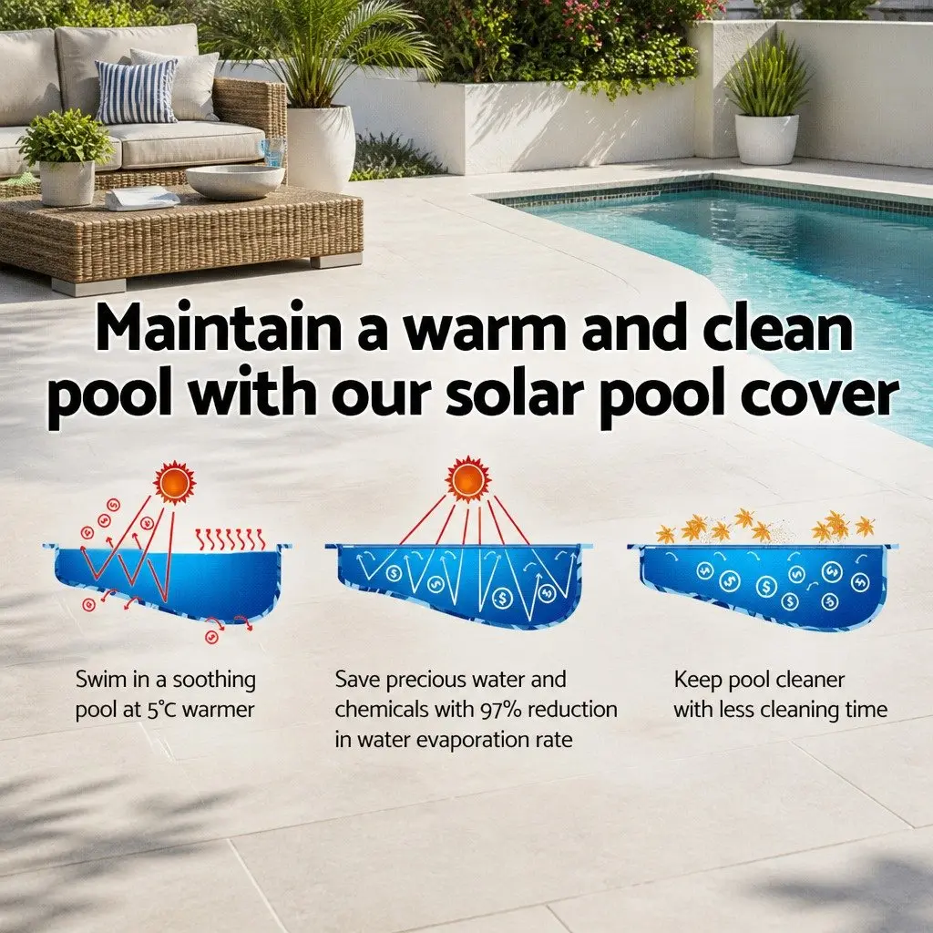 Pool Cover Solar Blanket Isothermal Blue Silver 11M x 6.2M 400 Micron for Swimming Pool Heating and Maintenance