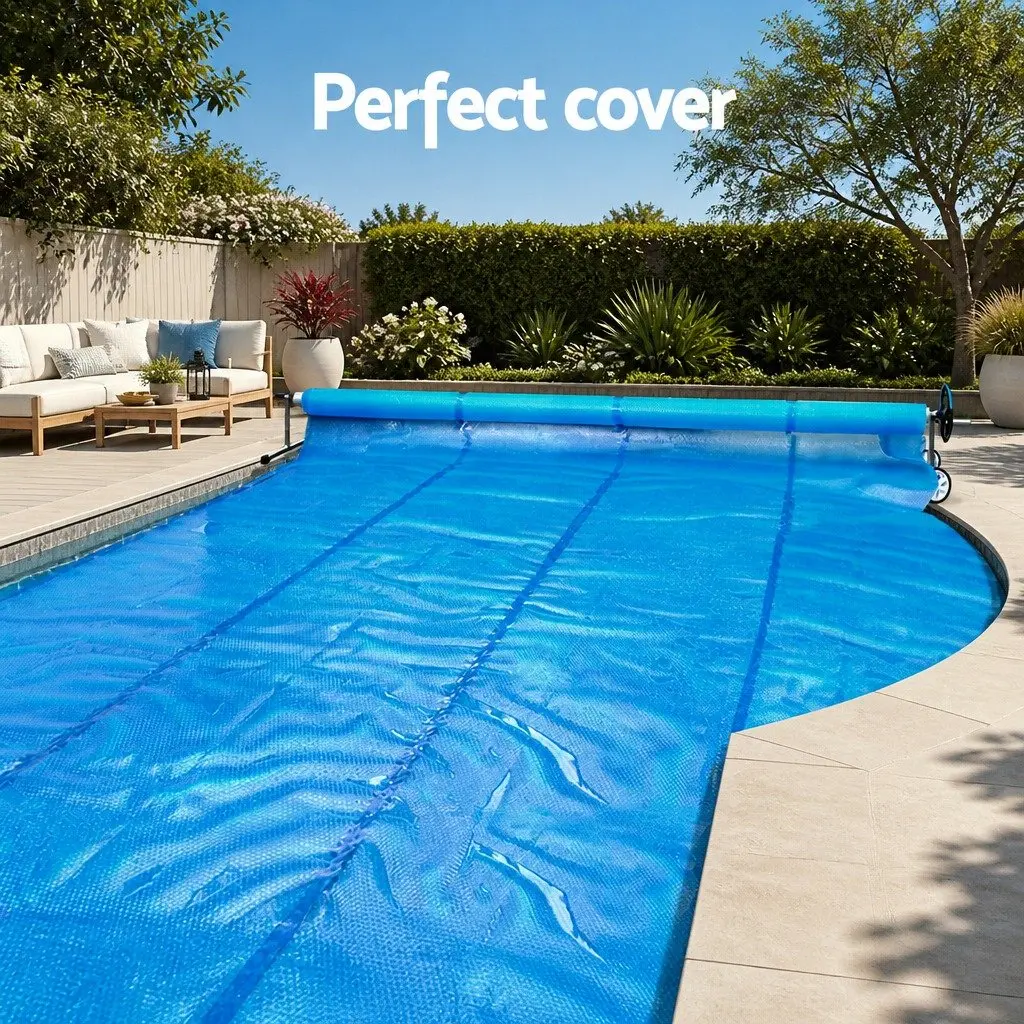Pool Cover Solar Blanket 6.5x3m Aluminium Roller 400 Micron Silver