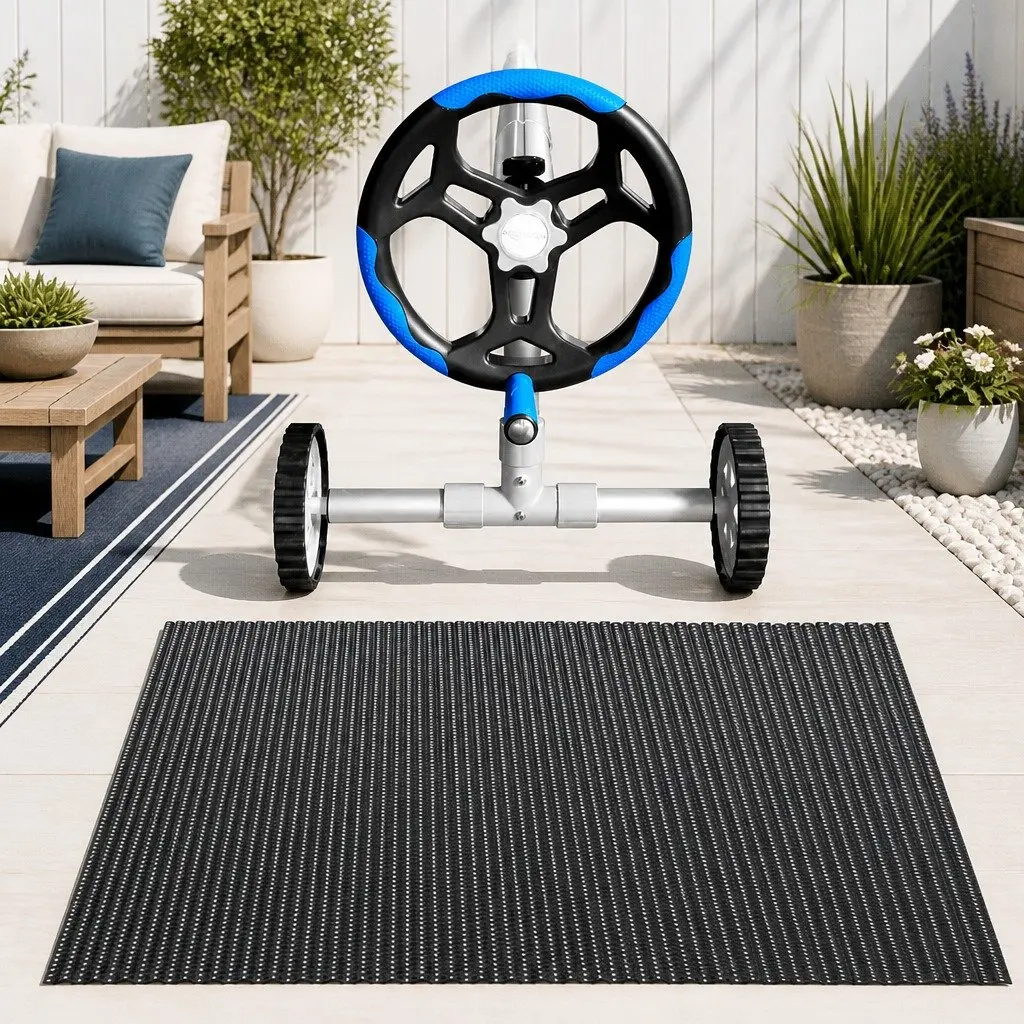 Solar Pool Cover with Roller for Year-Round Use