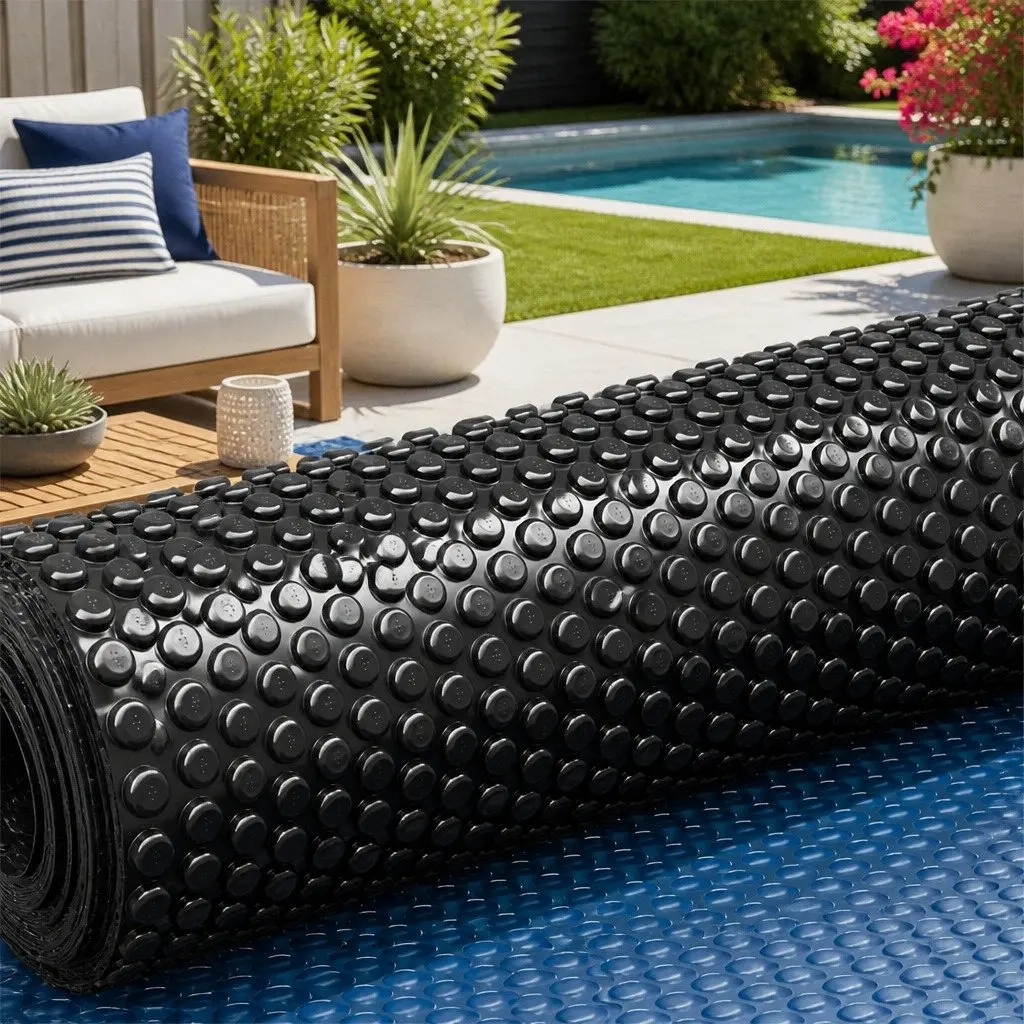 Pool Cover Solar Heated 6.5m x 3m 600 Micron Bubble Blanket Blue Black