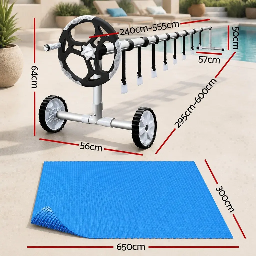 6.5x3m Solar Pool Cover and Roller Kit