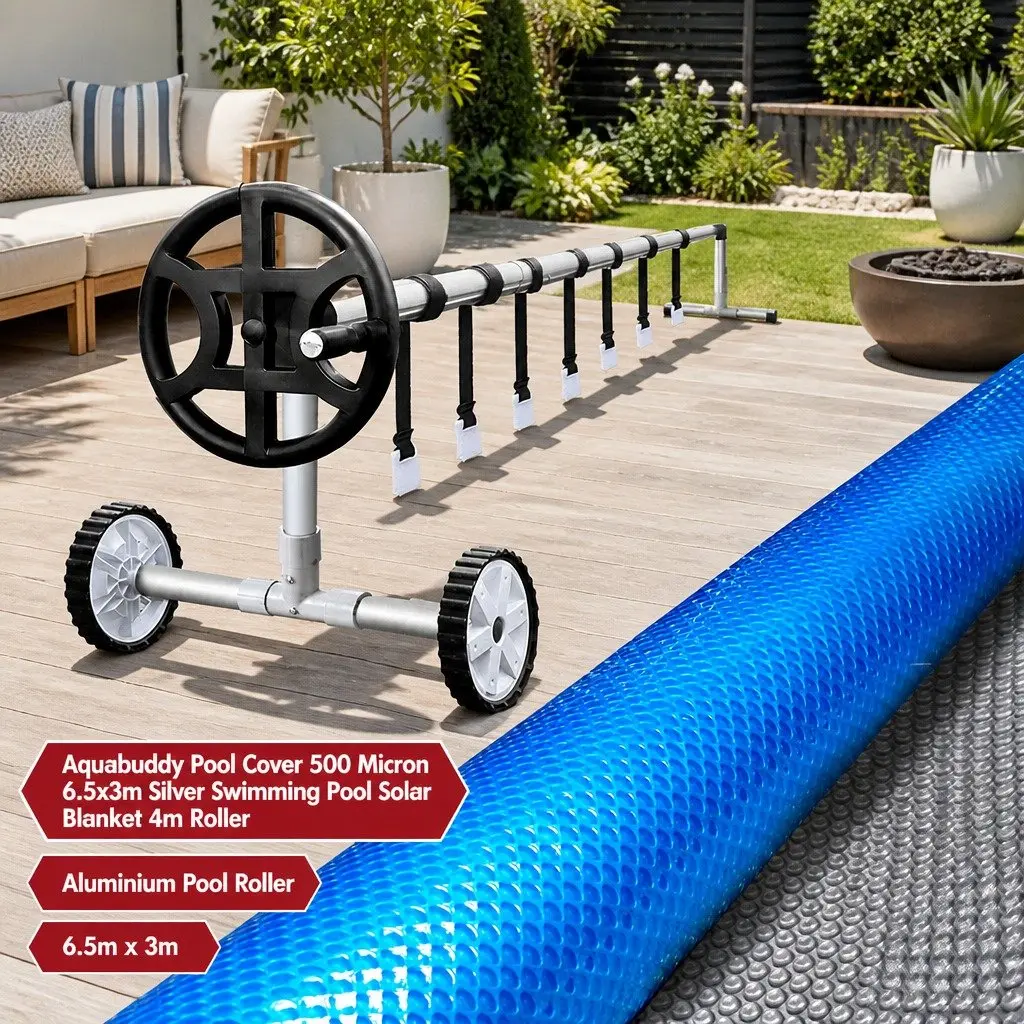 6.5x3m Solar Pool Cover with Robust Aluminium Roller