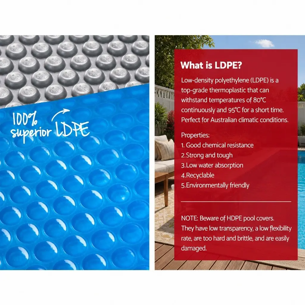 Pool Cover 6.5x3m Solar Blanket with Aluminium Roller 400 Micron Durable Heating