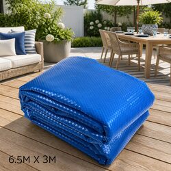 Solar Pool Cover 6.5x3m 500 Micron Bubble Blue Silver Thermal Swimming Pool