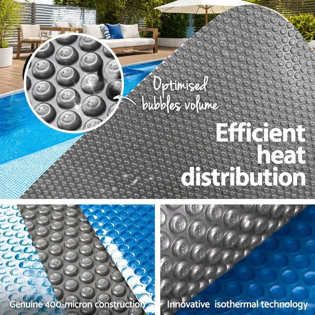 Solar Pool Cover 6.5x3m Blue Silver