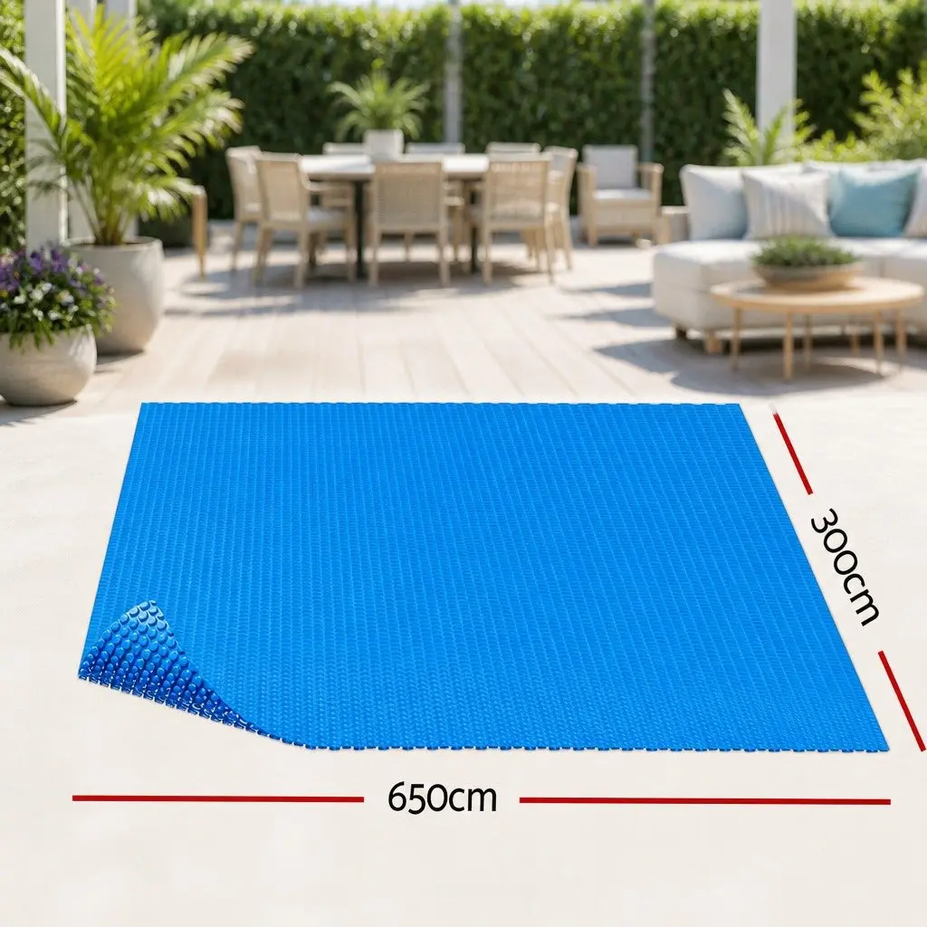 Pool Cover Solar Blanket 6.5x3m 600 Micron Bubble Blue