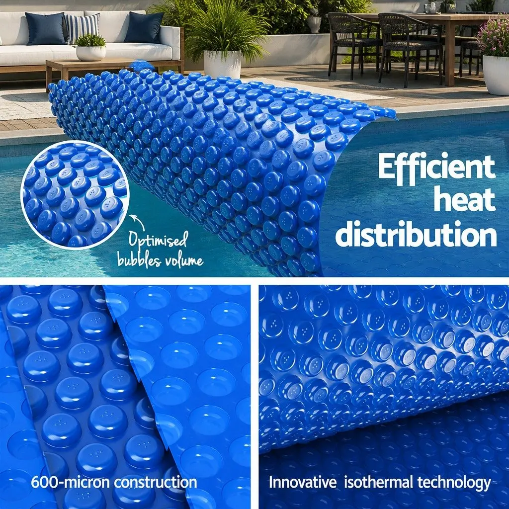 Pool Cover Solar Blanket 6.5x3m 600 Micron Bubble Blue
