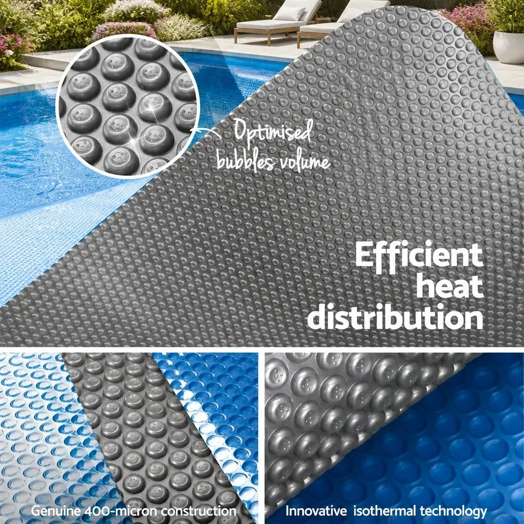 Pool Cover 6.5x3m Solar Blanket 400 Micron with Aluminium Roller 2.1-4.05m