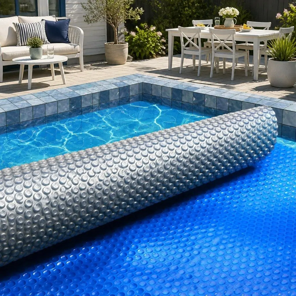 Solar Pool Cover 6.5x3m Isothermal Blue Silver 400 Micron Bubble