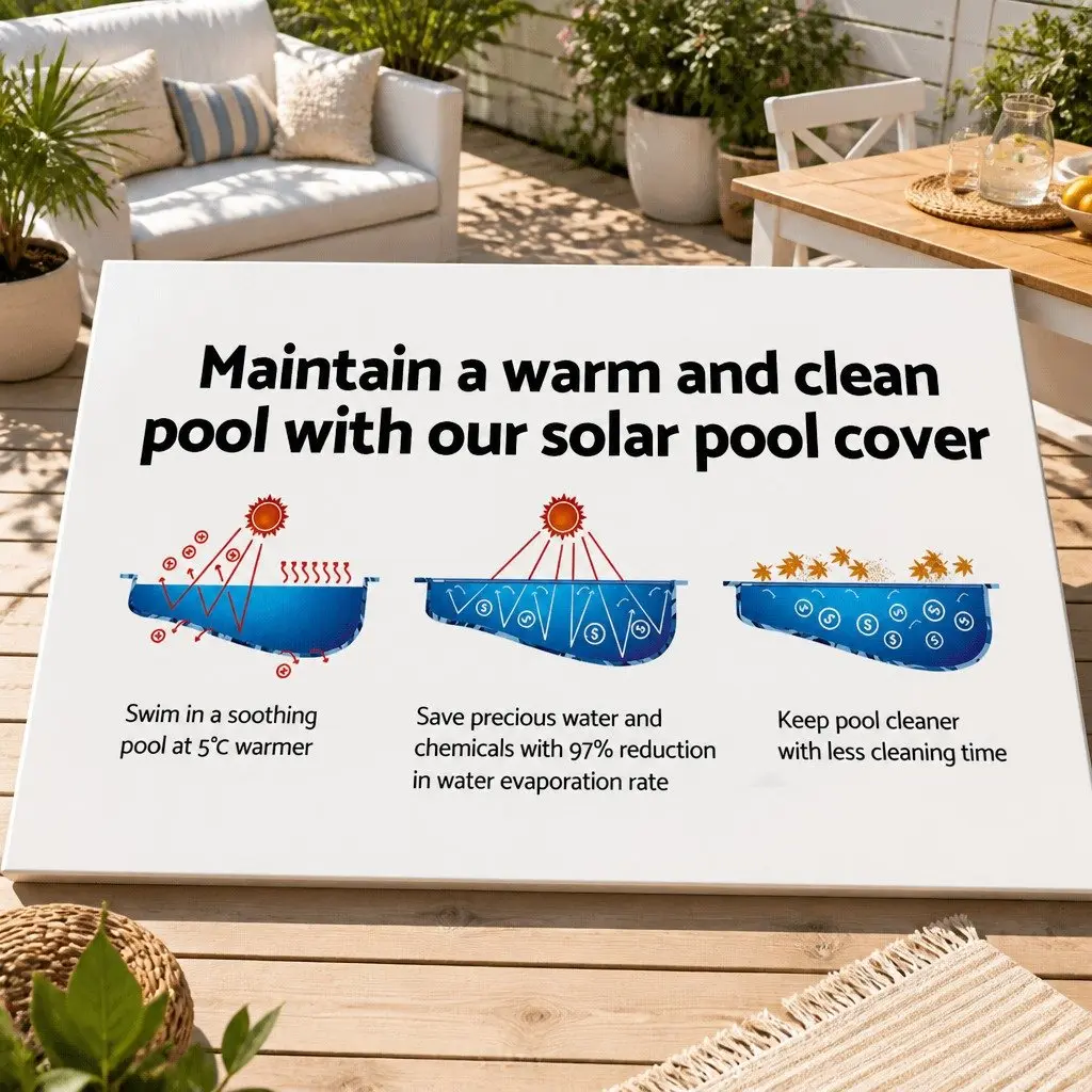 Solar Pool Cover 6.5x3m Isothermal Blue Silver 400 Micron Bubble