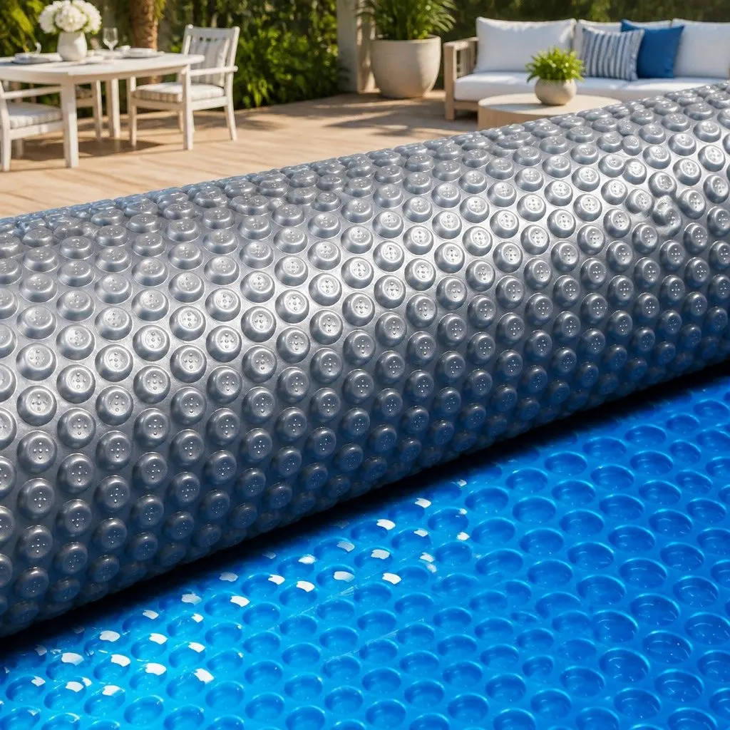 Solar Pool Cover 6.5x3m Isothermal Blue Silver 400 Micron Bubble