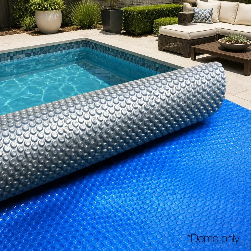 Solar Pool Cover Isothermal 7x4m 500 Micron Bubble Blue Silver