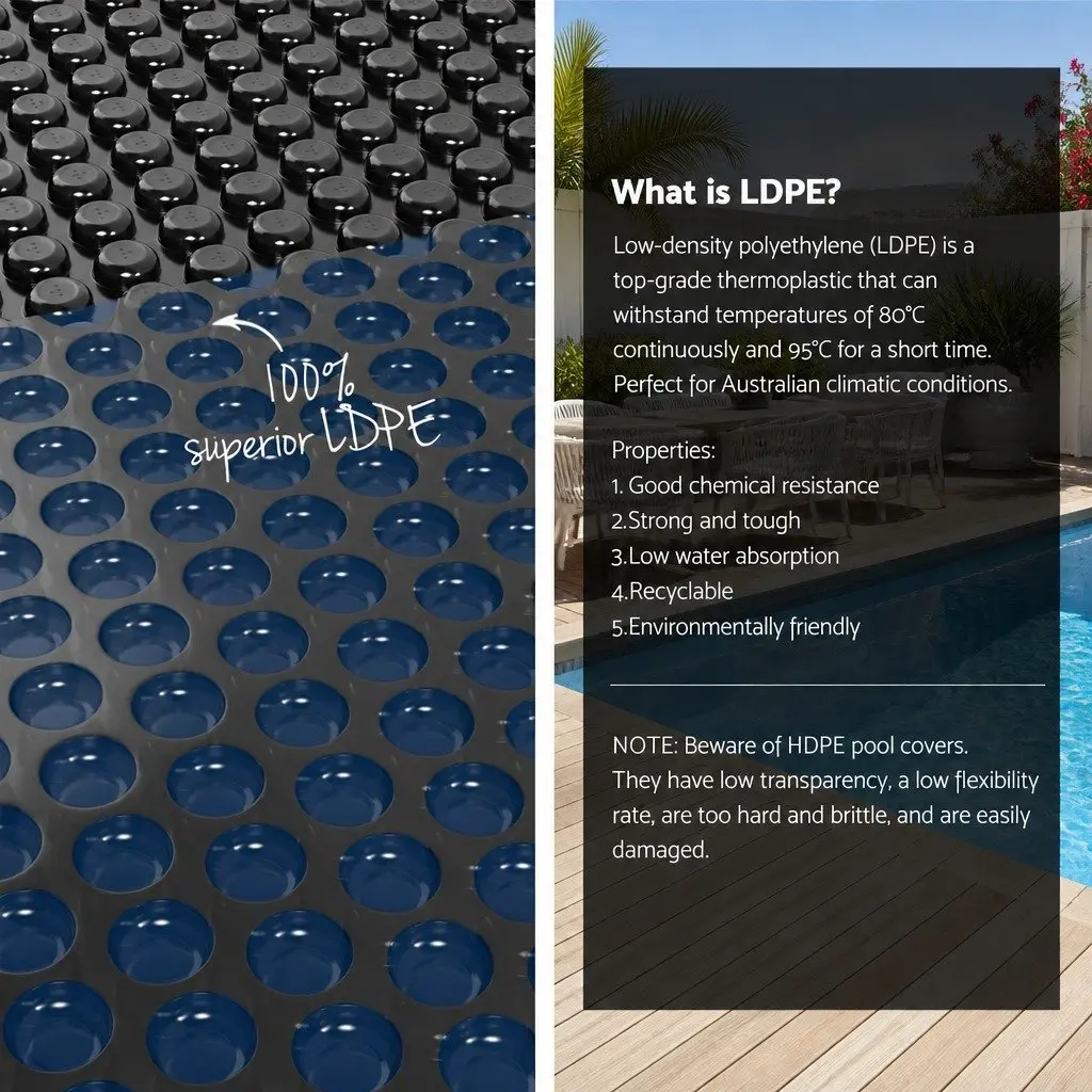 Pool Cover Solar Blanket 600 Micron 7x4m with Aluminium Roller 5.55m Adjustable