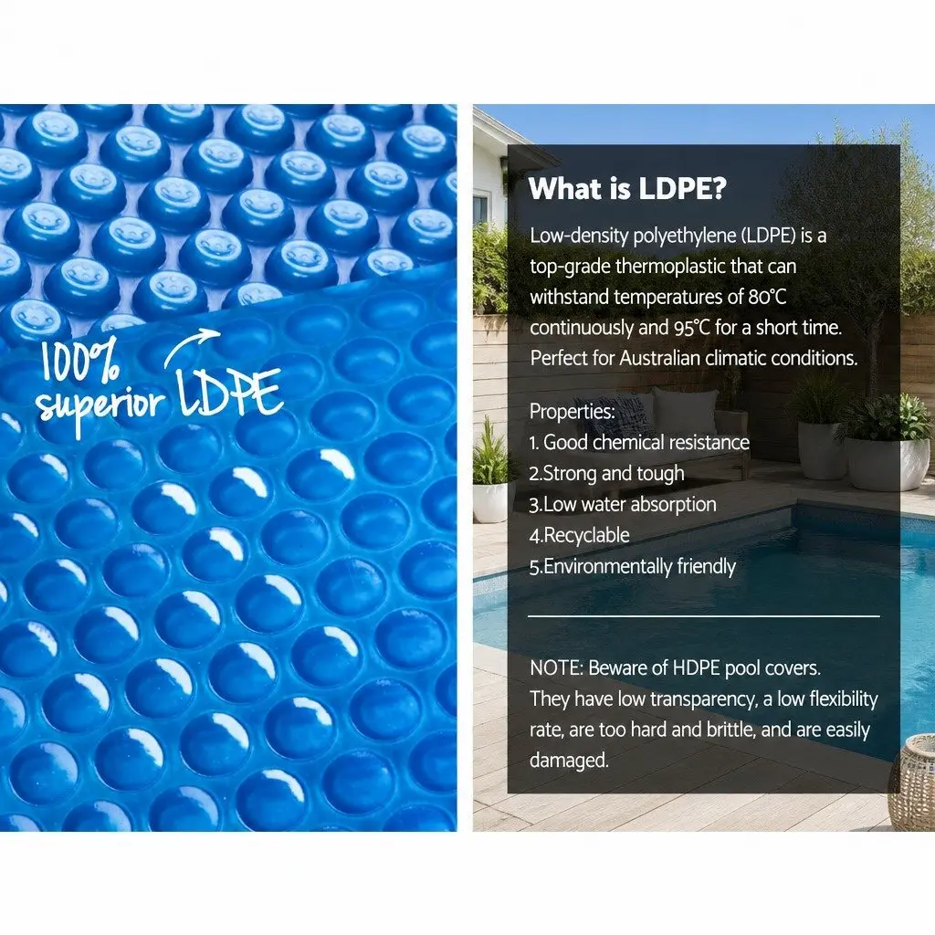 Pool Cover 8x4.2m Solar Blanket with Aluminium Roller 5.5m Blue