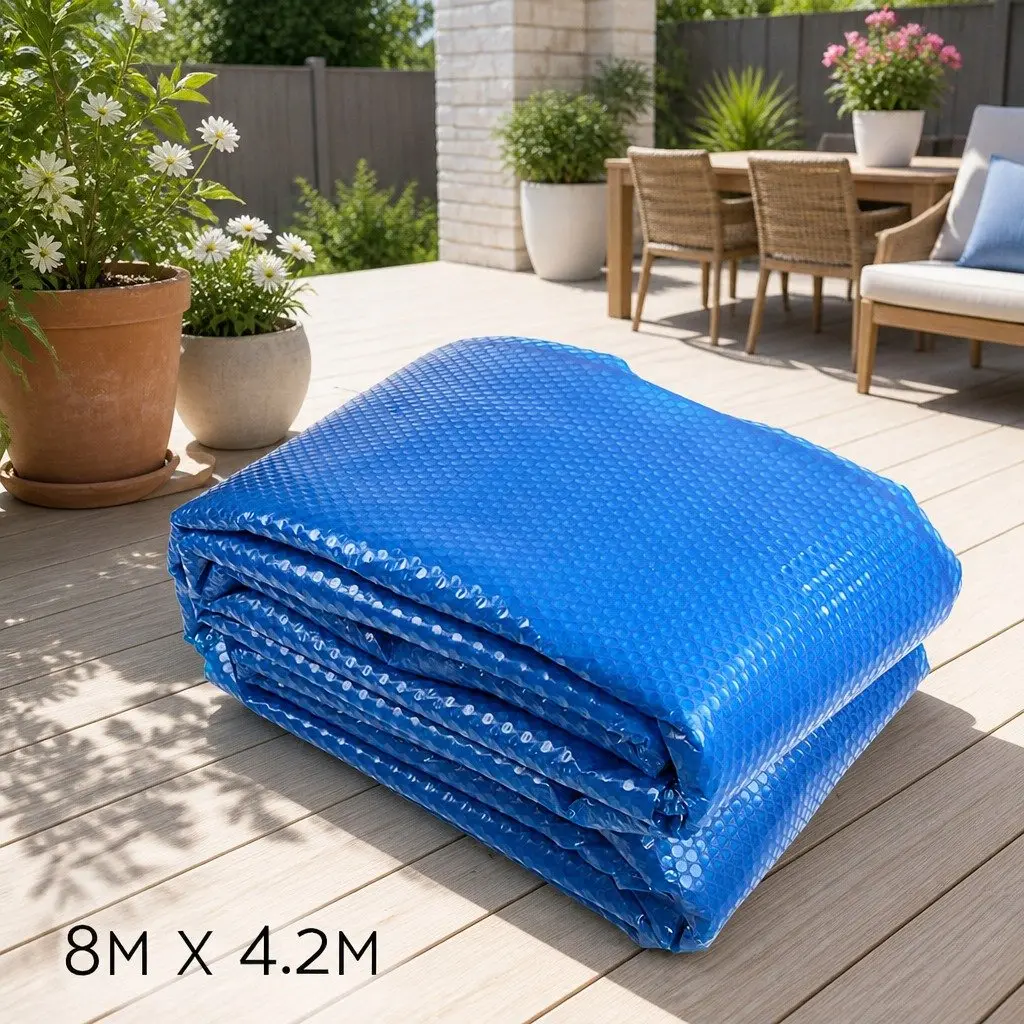 Solar Pool Cover 8x4.2m 500 Micron Blue Silver Bubble