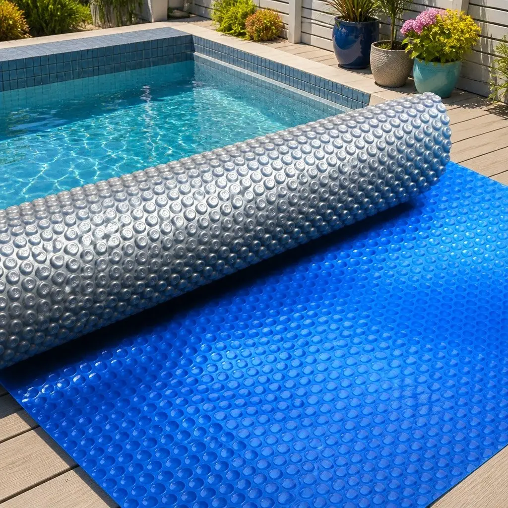 Solar Pool Cover 8x4.2m 500 Micron Blue Silver Bubble