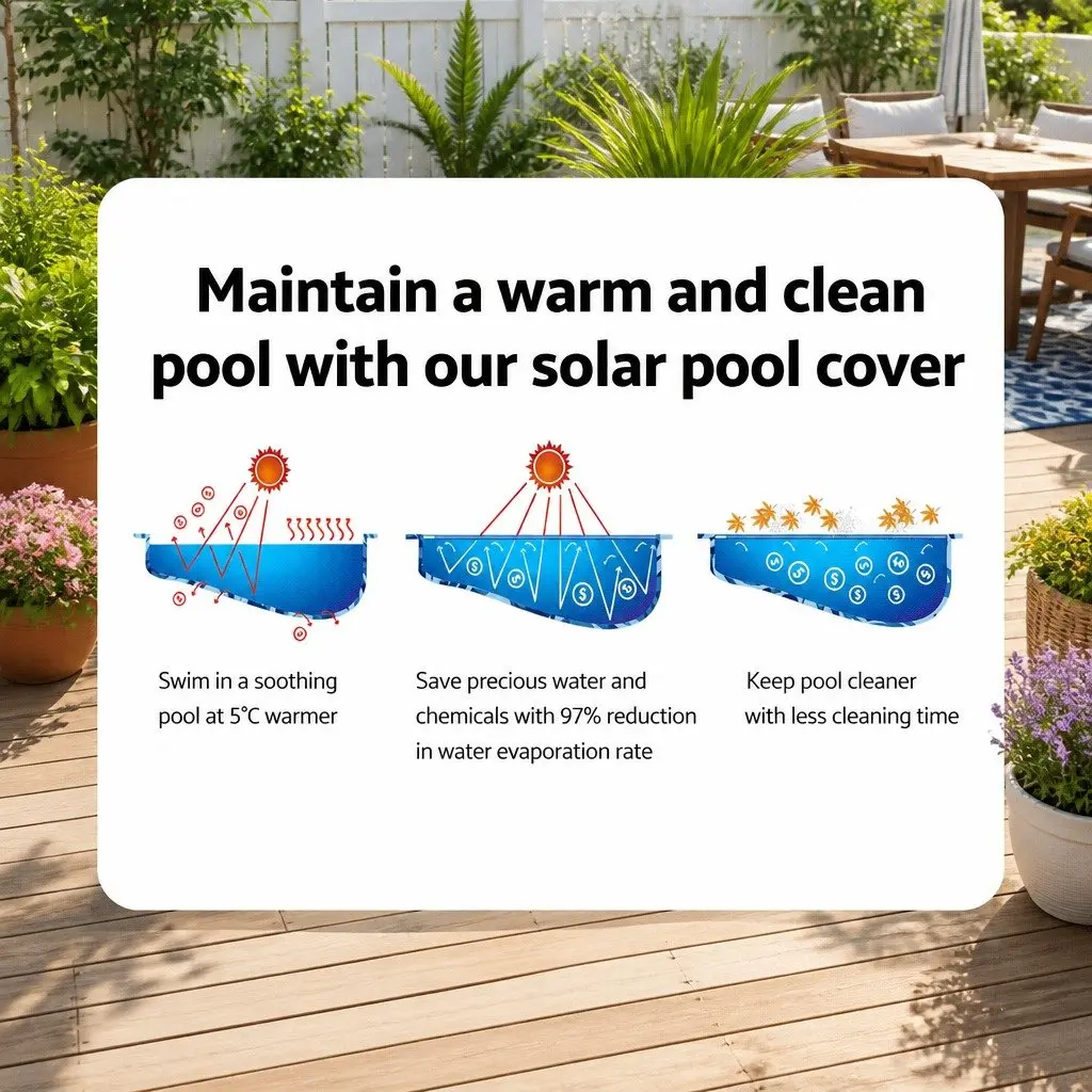 Solar Pool Cover 8x4.2m 500 Micron Blue Silver Bubble