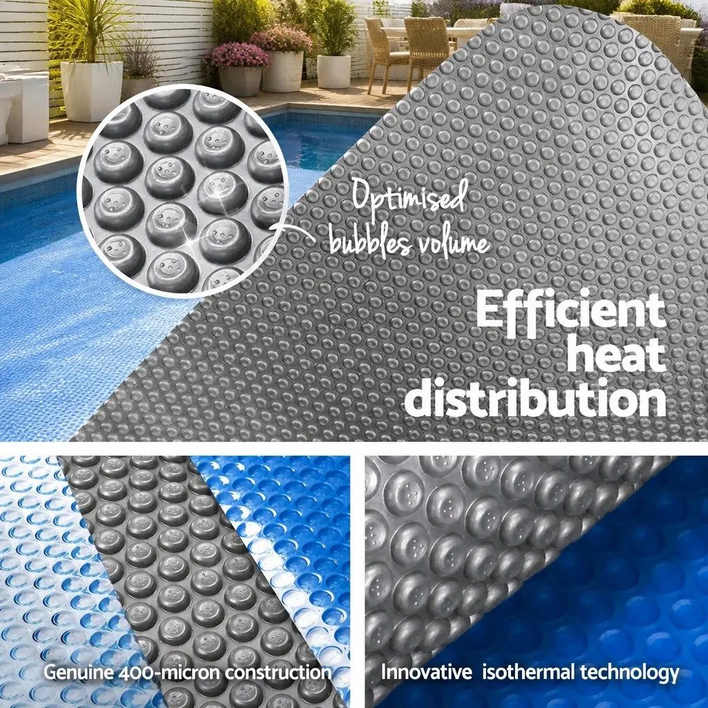 Solar Pool Cover 8x4.2m 500 Micron Blue Silver Bubble