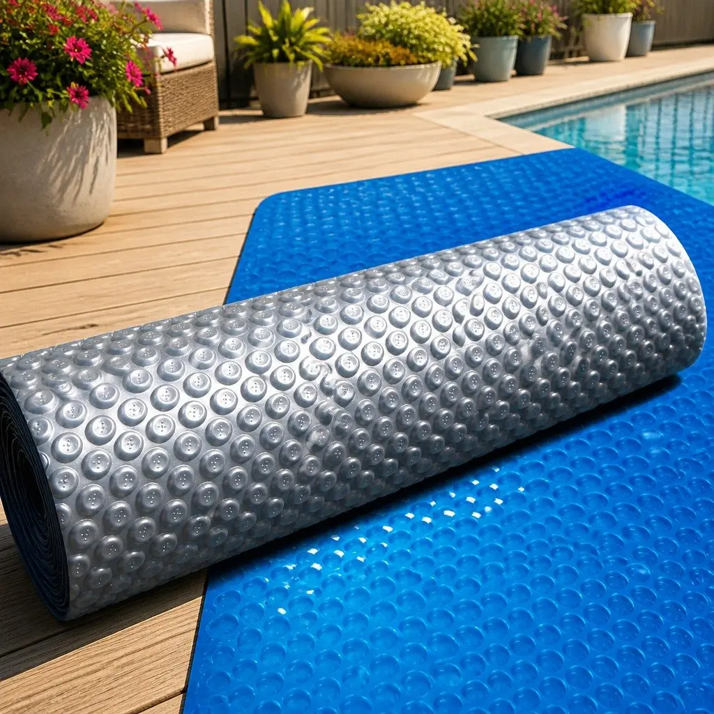 Solar Pool Cover 8x4.2m 500 Micron Blue Silver Bubble