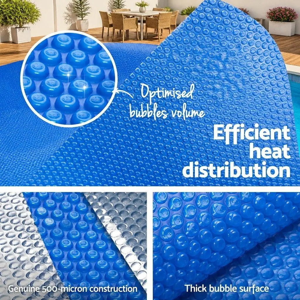 Solar Pool Cover Heat Retention 8x4.2m 500 Micron Blue