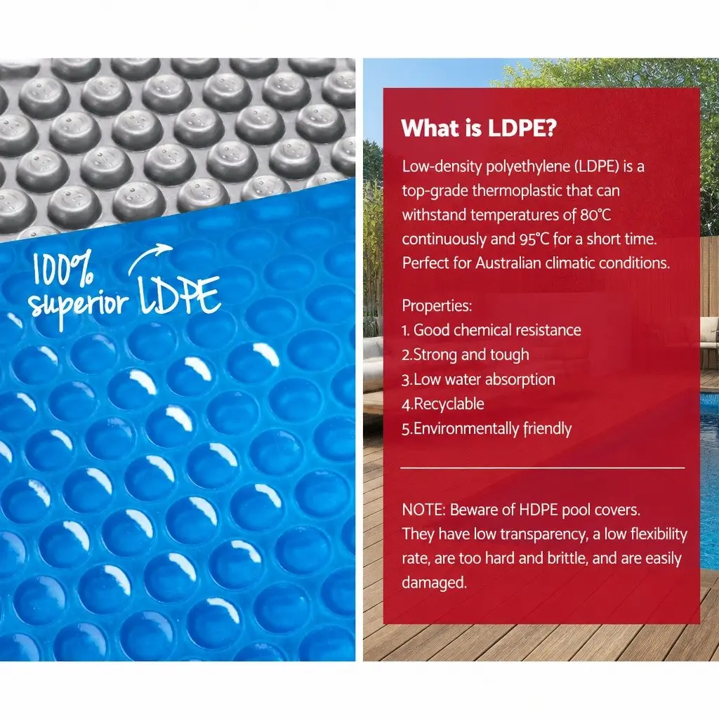 Pool Cover 8x4.2m Solar Blanket Aluminium Roller Blue Silver