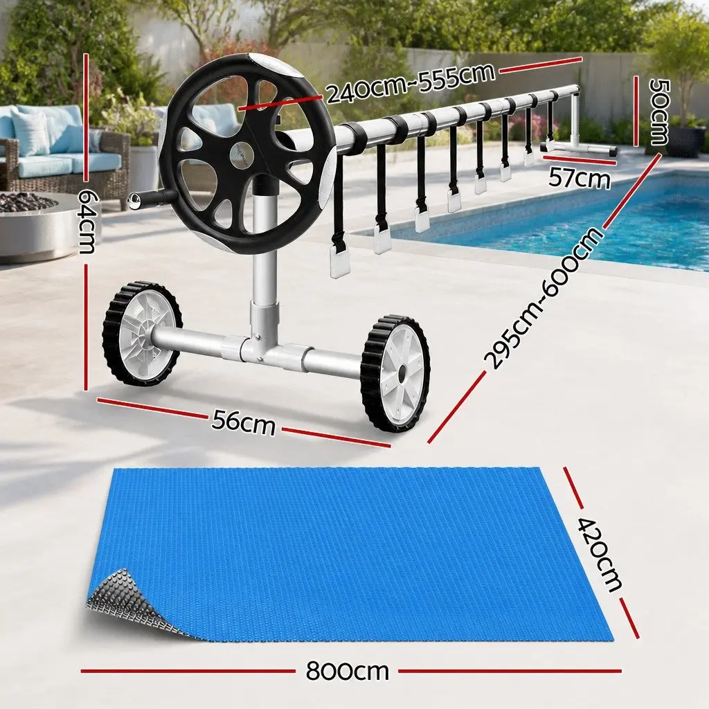 Solar Pool Cover 8x4.2m with Roller System