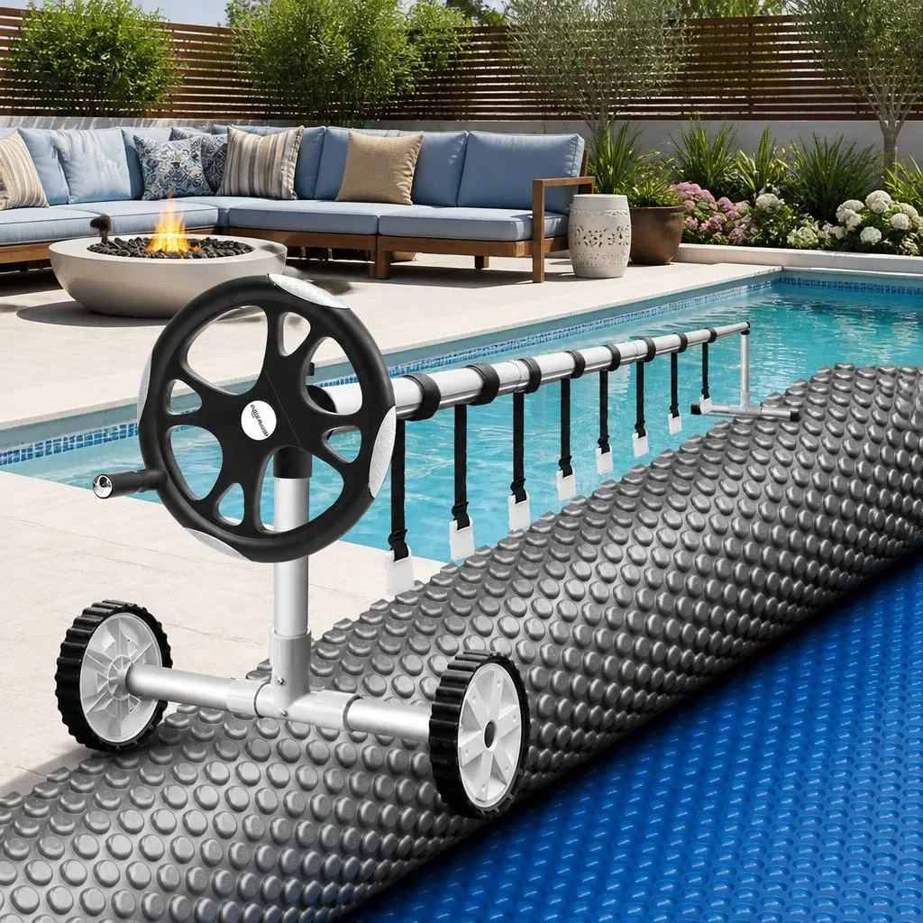 Solar Pool Cover 8x4.2m with Roller System