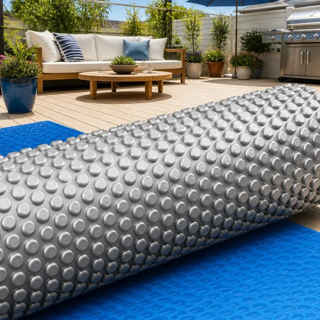 Solar Pool Cover 8x4.2m 600 Micron Bubble Heat Blanket Blue Silver Isothermal