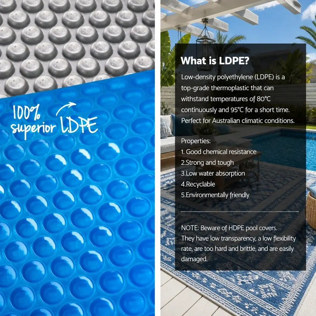 Pool Cover 8.5x4.2m Solar Blanket 500 Micron with Aluminium Roller 5.5m Width