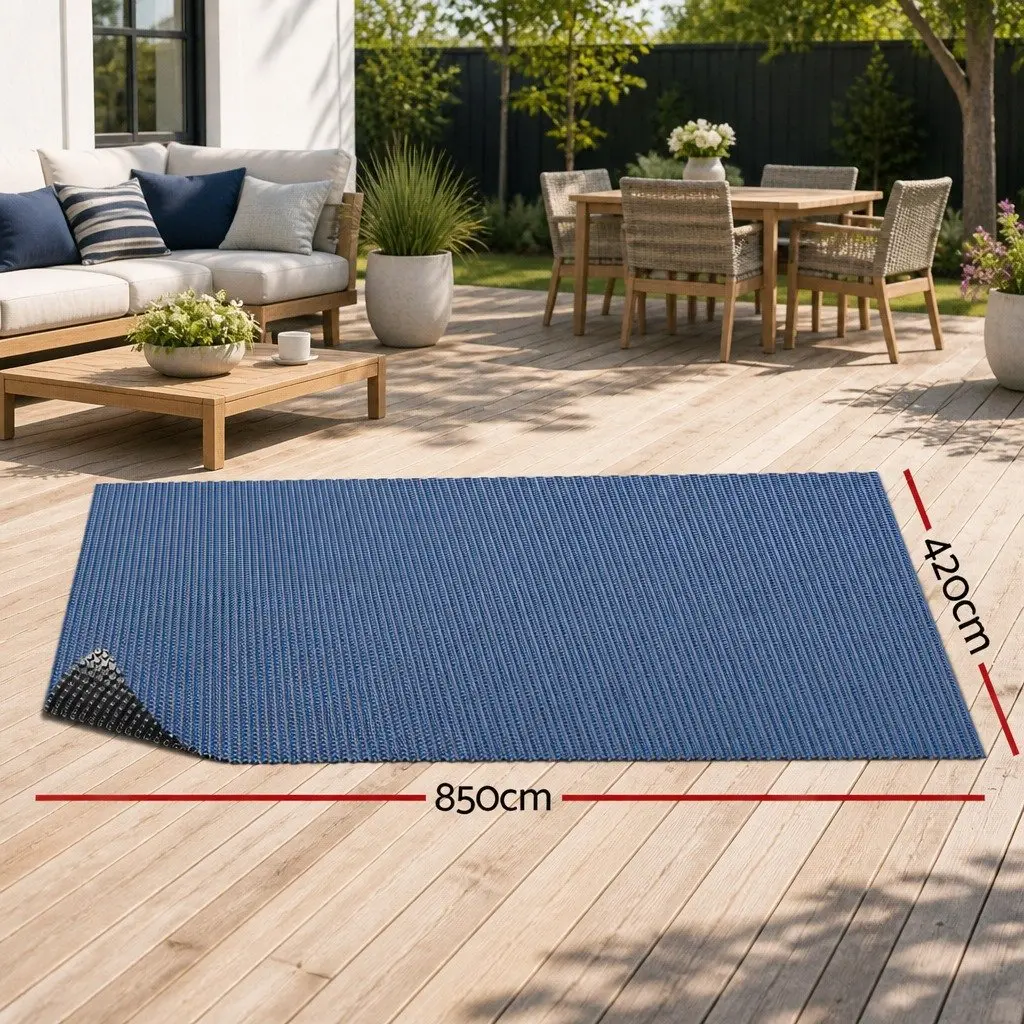 Swimming Pool Solar Cover 8.5x4.2m 600 Micron Bubble Blanket Blue Black Heat