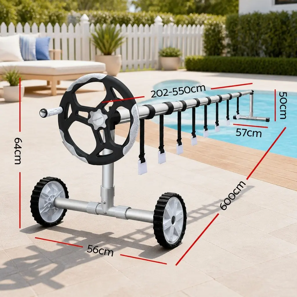 Pool Cover 8.5x4.2m Solar Blanket Roller 500 Micron Blue Silver