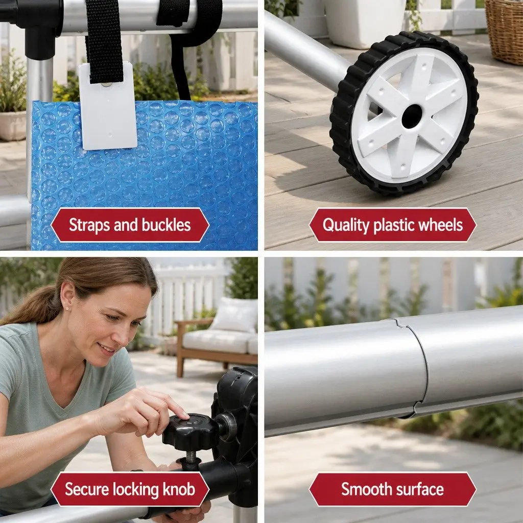 Pool Cover 8.5x4.2m Solar Blanket Roller 500 Micron Blue Silver