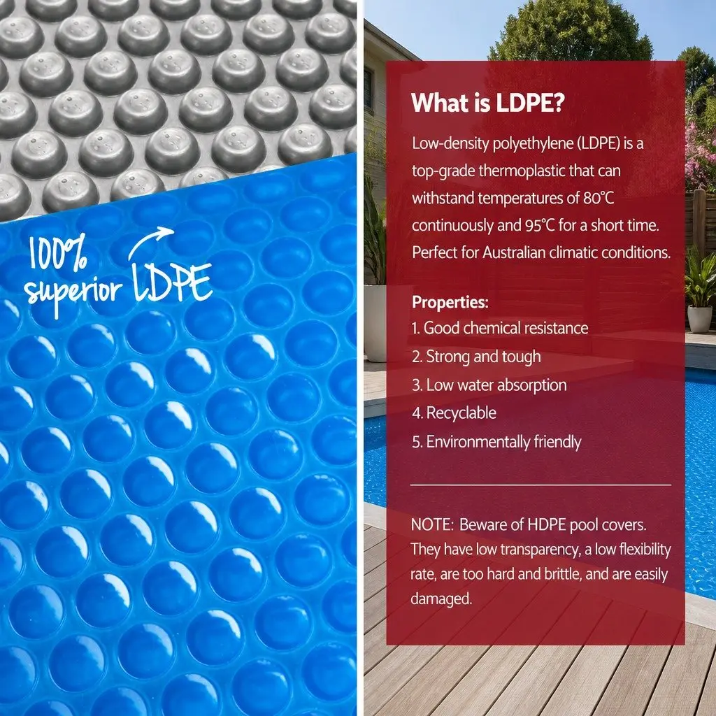 Solar Pool Cover 8.5x4.2m 500 Micron Blue Silver Isothermal