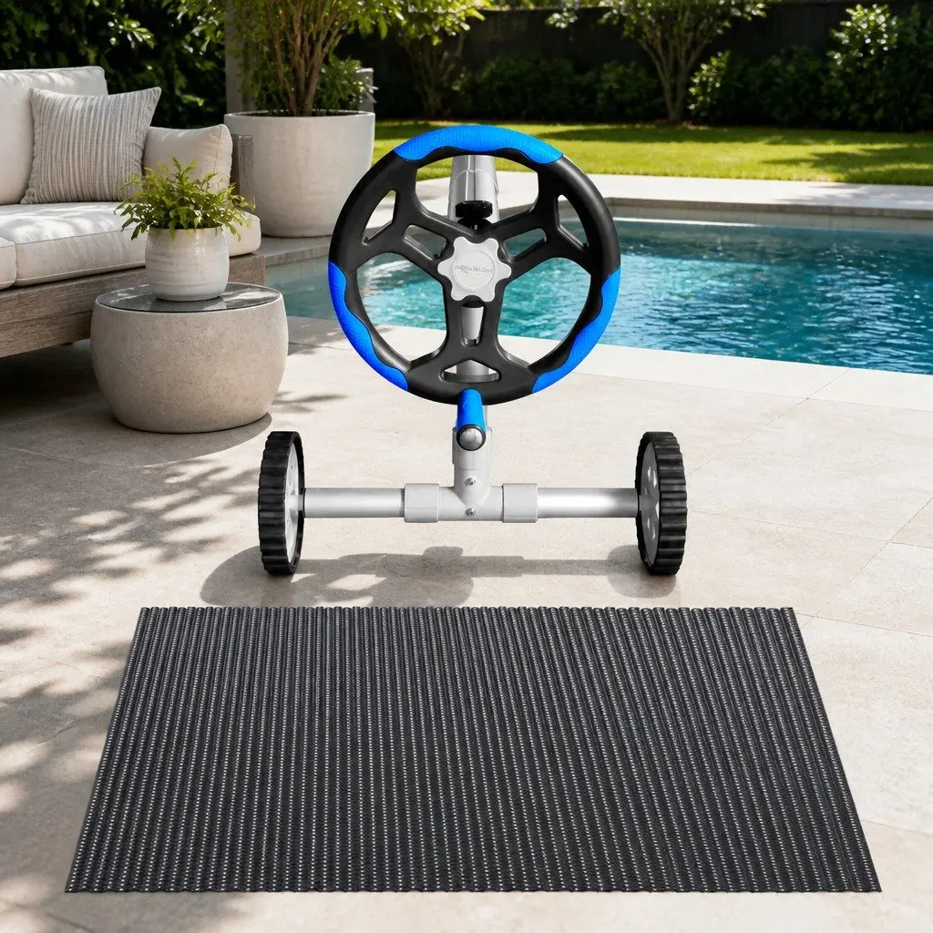 Solar Pool Cover & Aluminium Roller Combo 9.5x5m