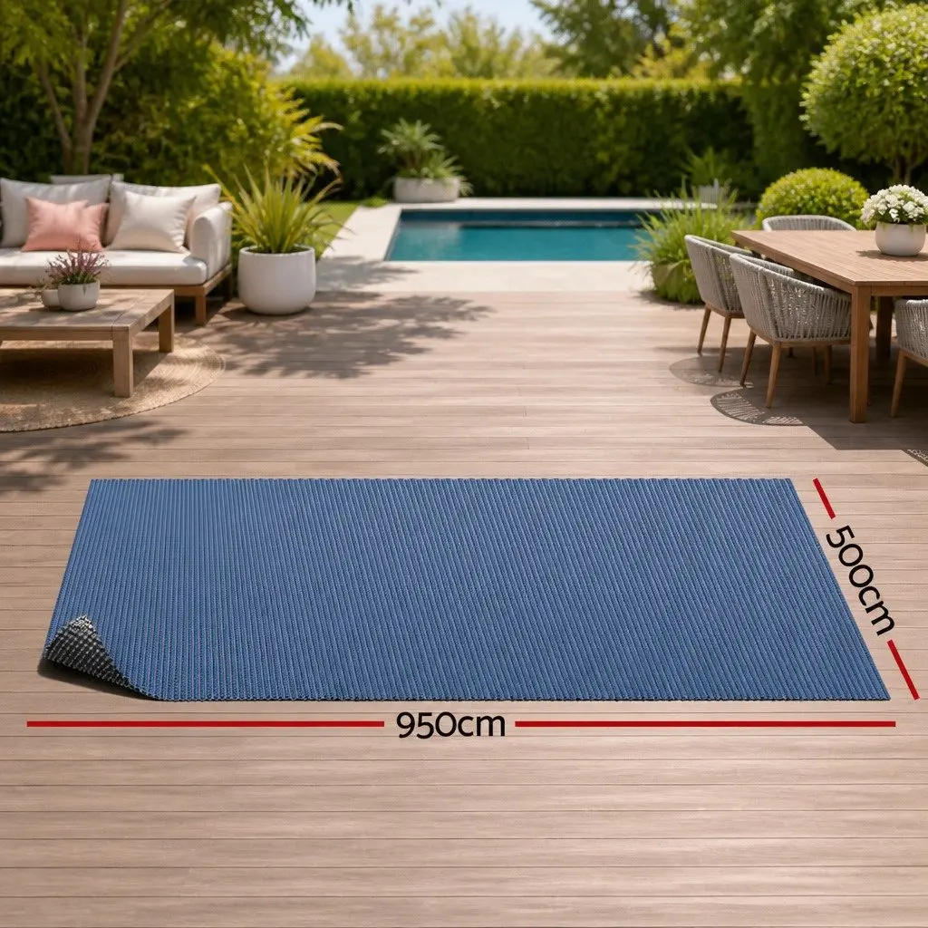 Bubble Solar Pool Cover 9.5m x 5m Blue Heat Retention Durable 600 Micron Swimming Pool Blanket