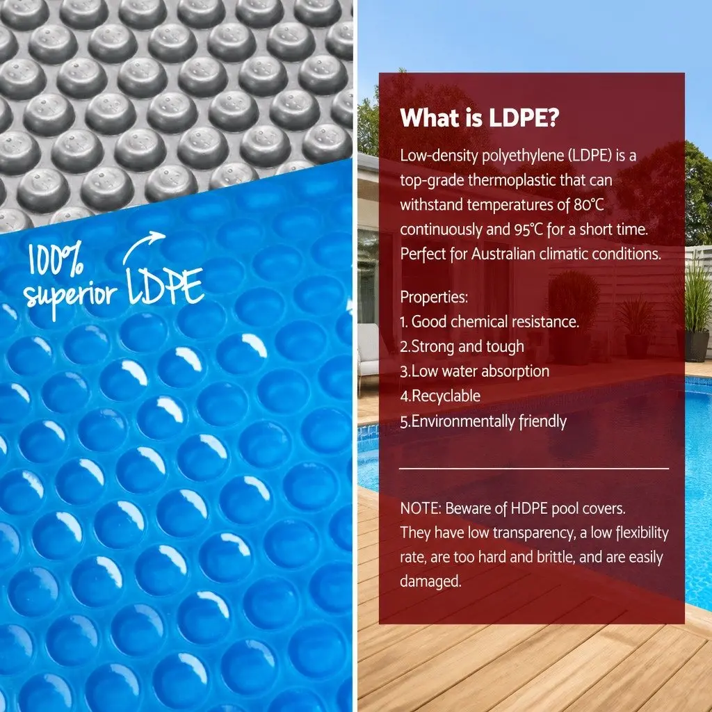 Pool Solar Cover 9.5x5m 500 Micron Blue Silver Isothermal