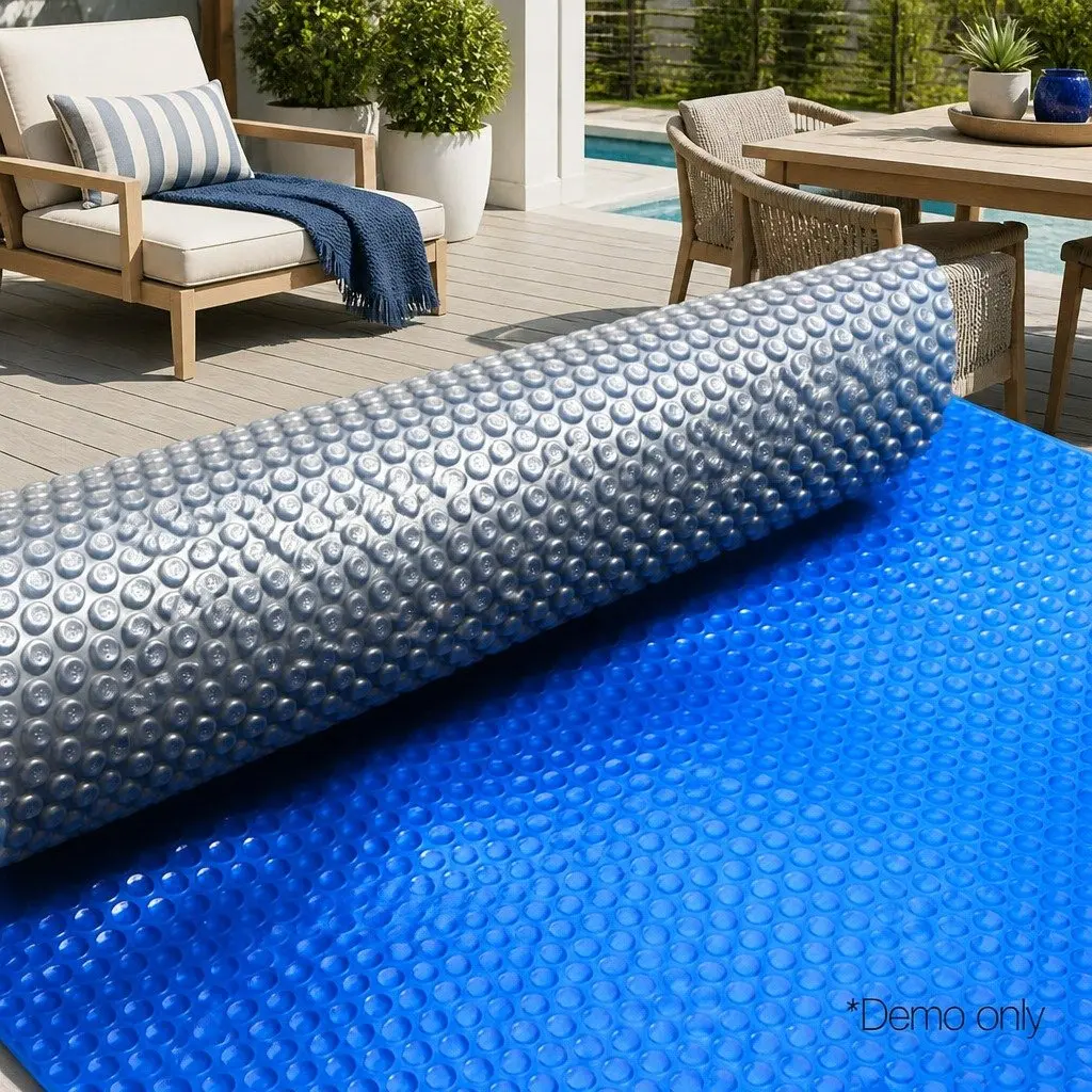 Pool Solar Cover 9.5x5m 500 Micron Blue Silver Isothermal