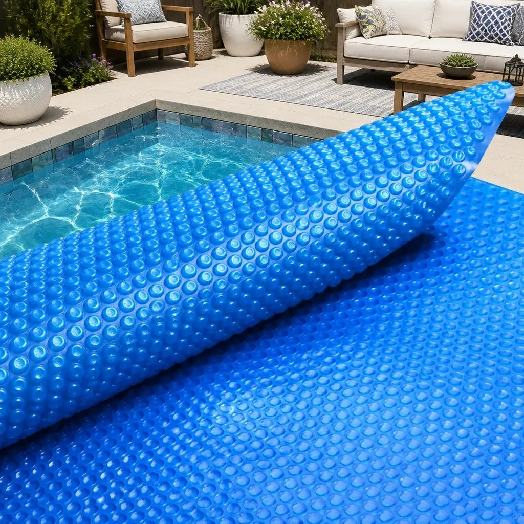 Solar Pool Cover 9.5x5m 500 Micron Blue Thermal Bubble