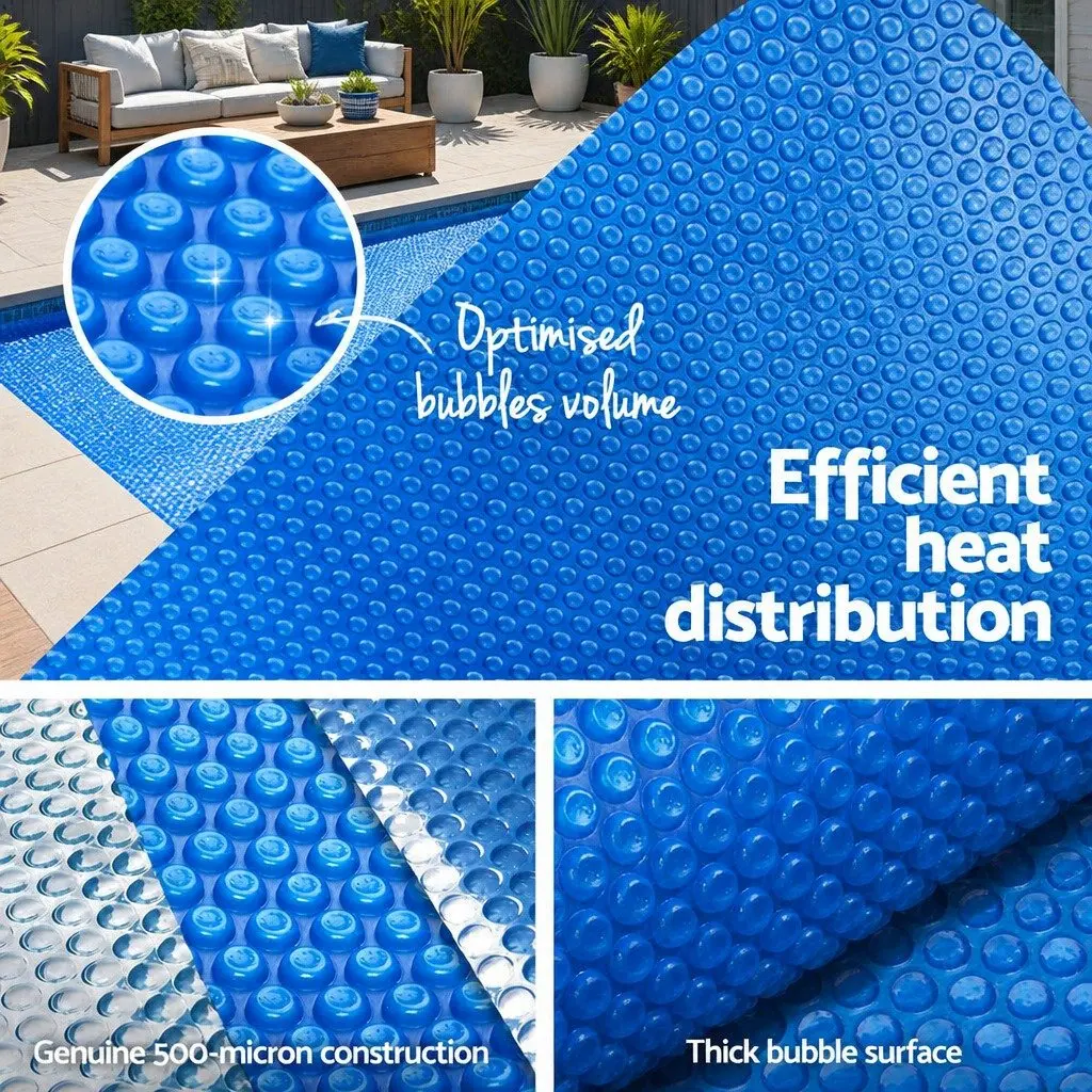 Solar Pool Cover 9.5x5m 500 Micron Blue Thermal Bubble