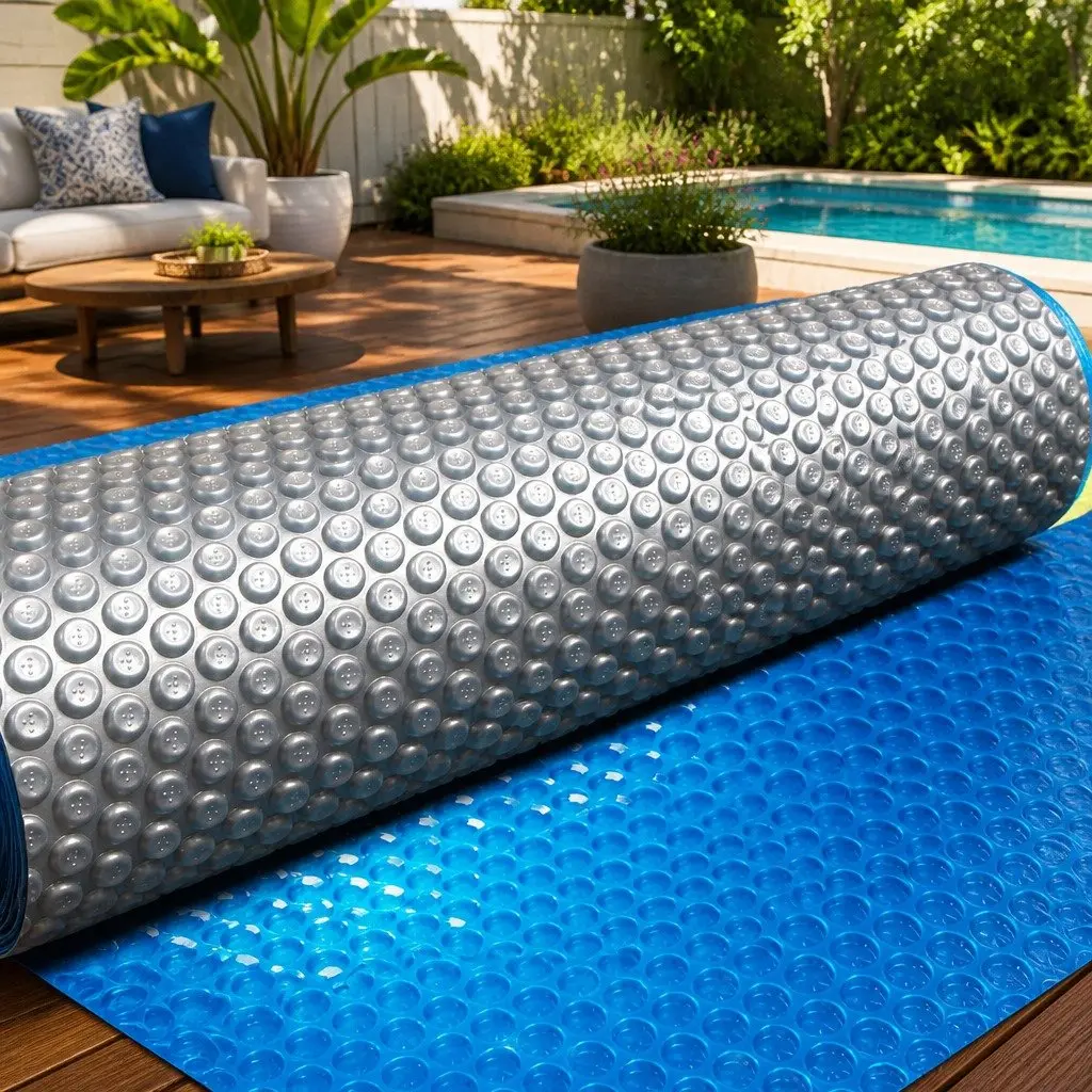 Solar Pool Cover Heat Retention 9.5m x 5m 400 Micron Blue Silver