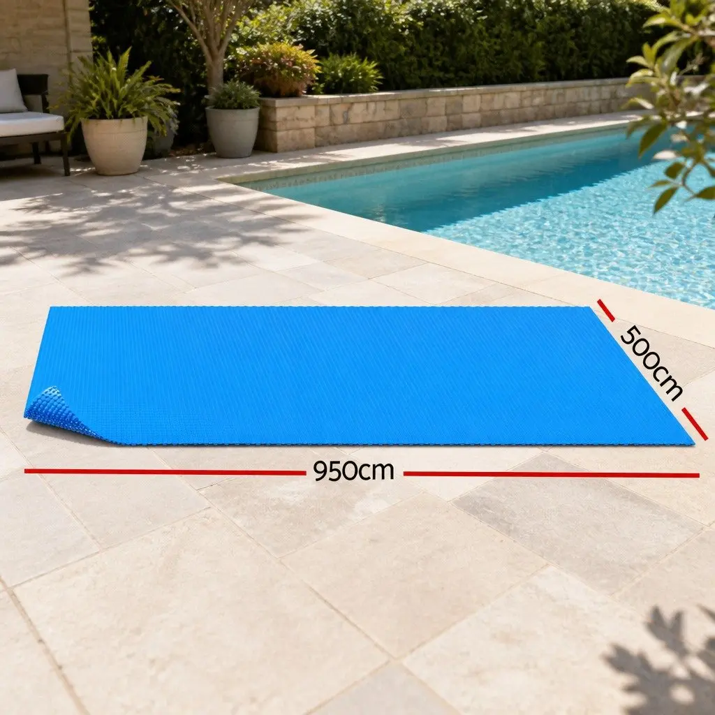 Pool Cover 9.5x5m 600 Micron Bubble Solar Blanket Heat Isothermal Blue