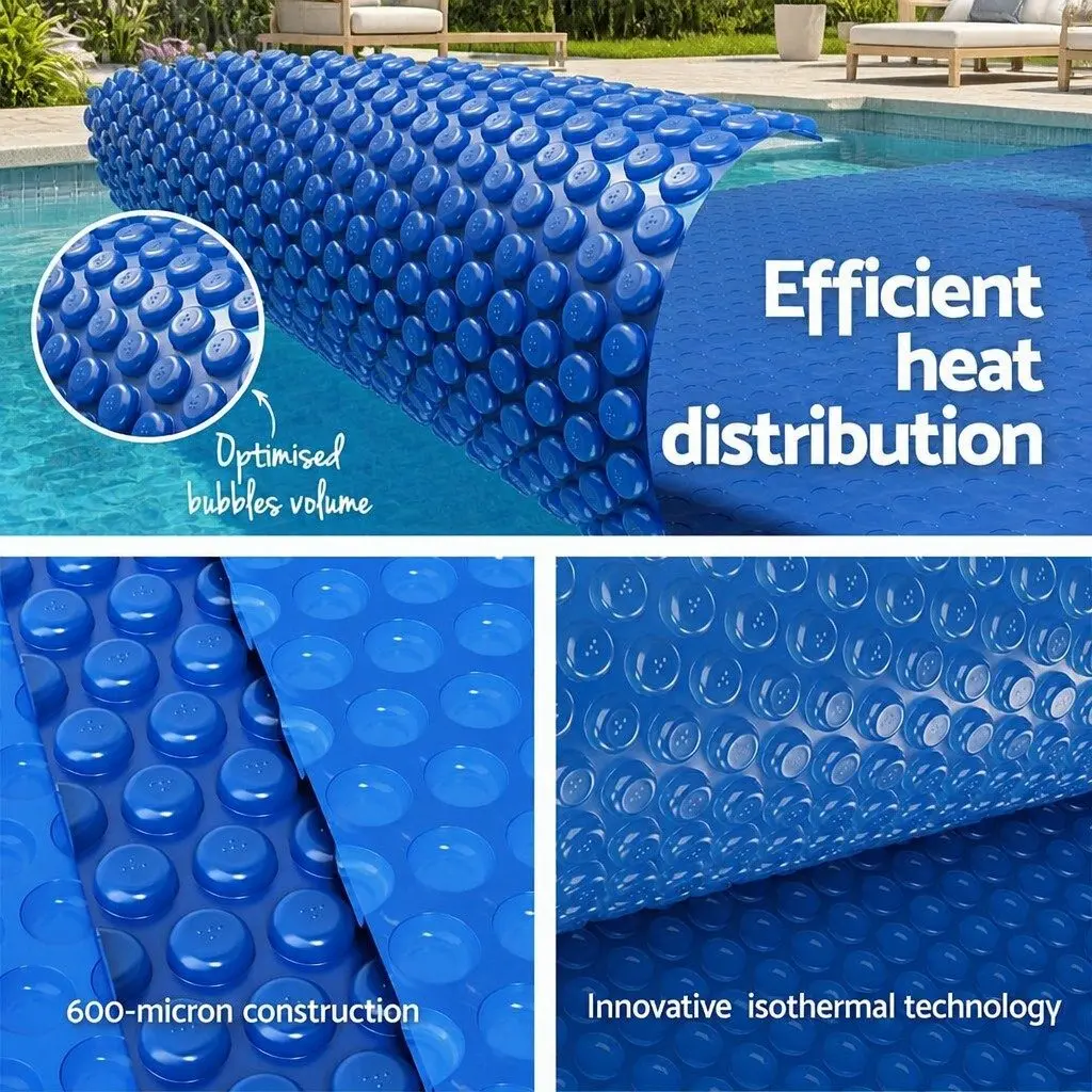 Pool Cover 9.5x5m 600 Micron Bubble Solar Blanket Heat Isothermal Blue