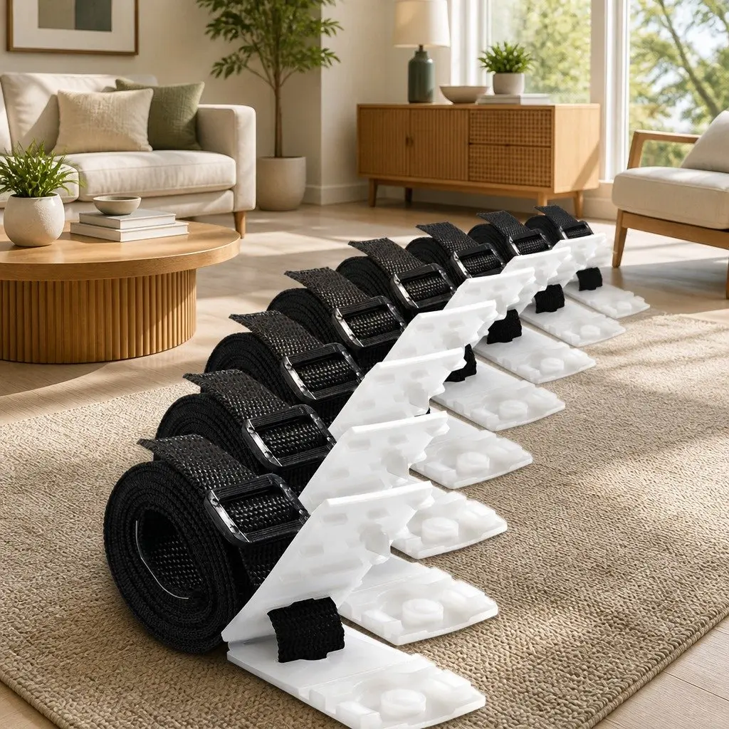 Pool Cover Roller Attachment Strap Kit 8 Piece Universal Swimming Pool Reel Clip Buckle Set Black