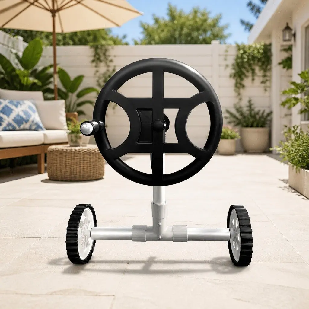 Pool Cover Roller Adjustable 4m Aluminium Construction Silver