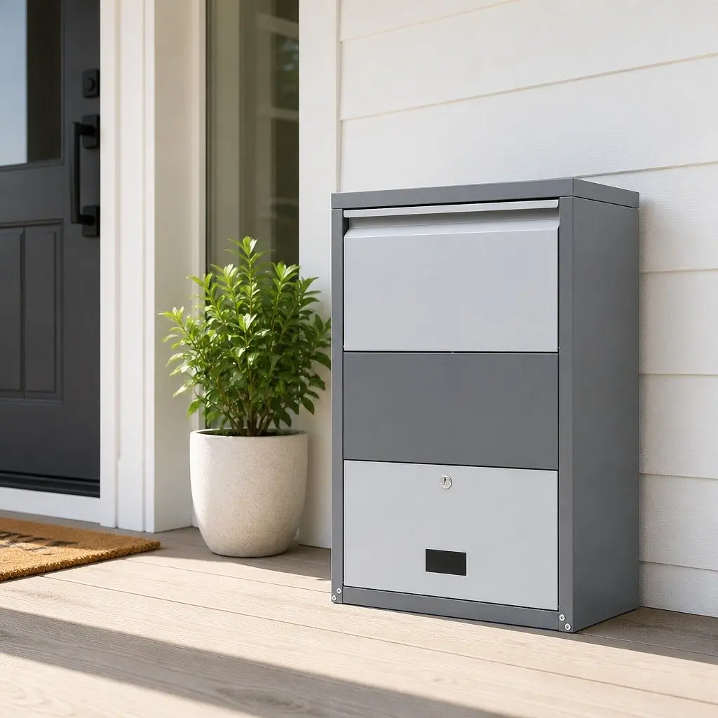 Grey Steel Drop Box for Package Protection