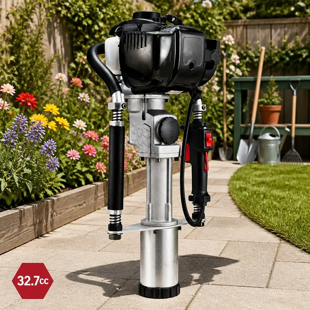 Post Driver 38CC 4-Stroke Petrol Power Tool for Fence Installation Black