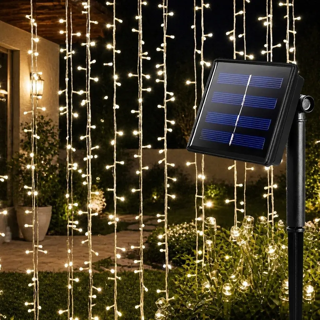 LED String Lights Solar Powered Outdoor Garden Waterproof 500 Warm White Cool White Multi-coloured 52m